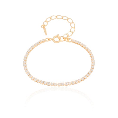 Pulseira Infantil Riviera Cristal Banhado a Ouro 18K