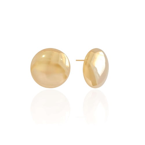 Brinco Esfera Lisa Banhado a Ouro 18K