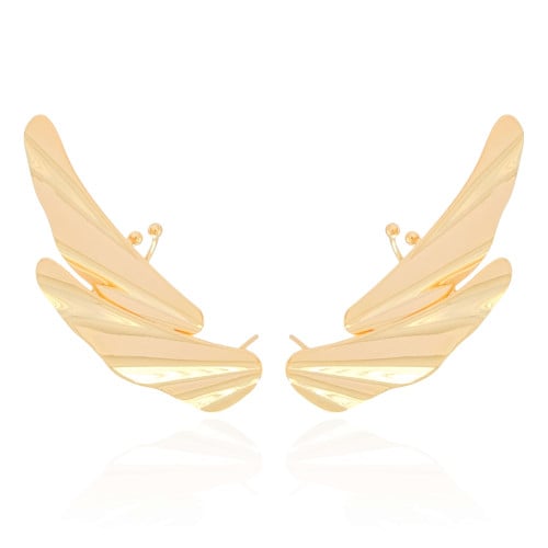Ear Cuff Asa Lisa Banhado a Ouro 18K