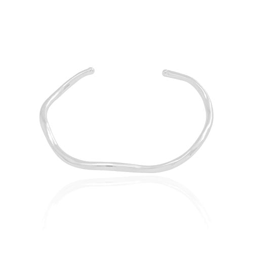 Bracelete Ondulado Ródio Branco