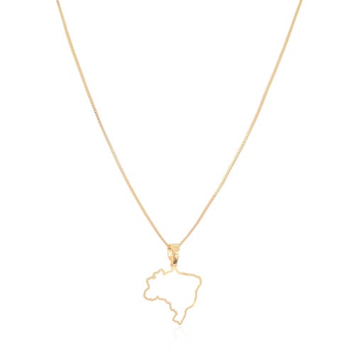 Gargantilha Veneziana Brasil Vazado Banhado a Ouro 18K - 45 cm