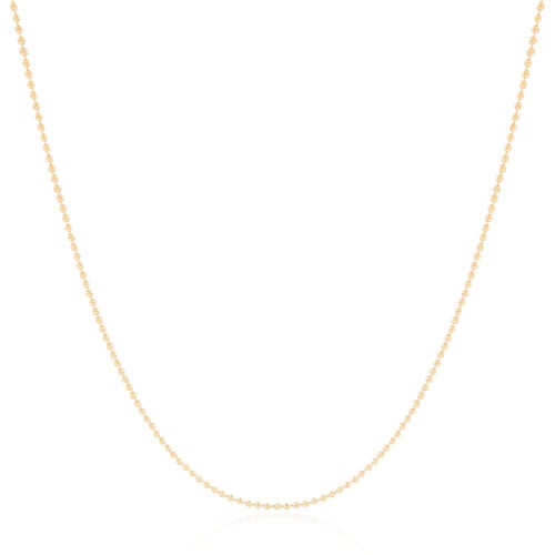 Gargantilha Longa Bolinhas 1.5 mm Banhado a Ouro 18K
