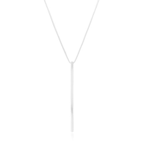 Gargantilha Longa Palito Ródio Branco