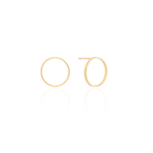 Brinco Argola Frontal 14 mm Banhado a Ouro 18K
