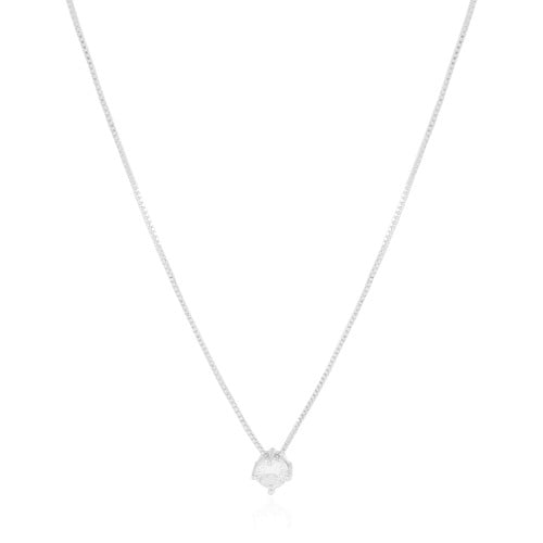 Gargantilha Veneziana Ponto de Luz Cristal Ródio Branco
