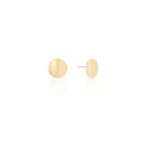 Brinco Redondo Flat Liso 1.2 cm Banhado a Ouro 18K