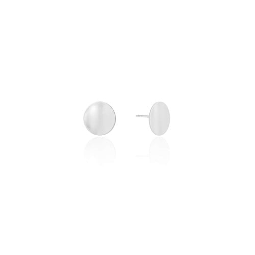 Brinco Redondo Flat Liso 1.2 cm Ródio Branco
