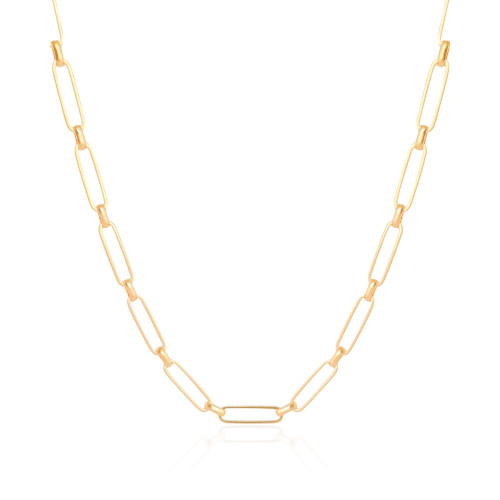 Choker Elos Ovais 5 mm Banhado a Ouro 18K
