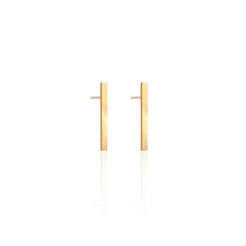 Brinco Palito Liso Banhado a Ouro 18K