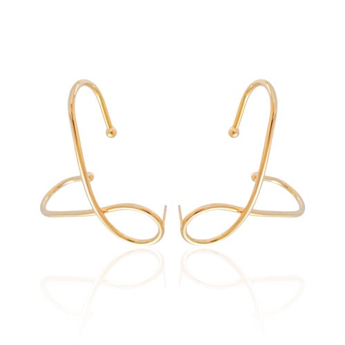 Ear Cuff em X Banhado a Ouro 18K