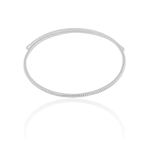 Aro Mola Espiral Ródio Branco