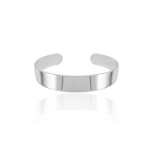 Bracelete Liso 1 cm Ródio Branco