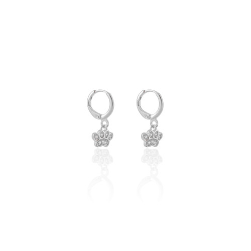 Brinco Argola Click Pet Cravejado 2.0 cm Ródio Branco