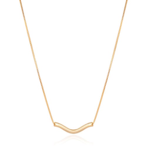 Gargantilha Veneziana Pingente Ondulado Banhado a Ouro 18K