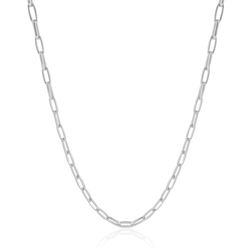 Gargantilha Elos Ovais Ródio Branco