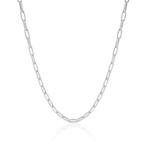 Choker Elos Ovais Ródio Branco