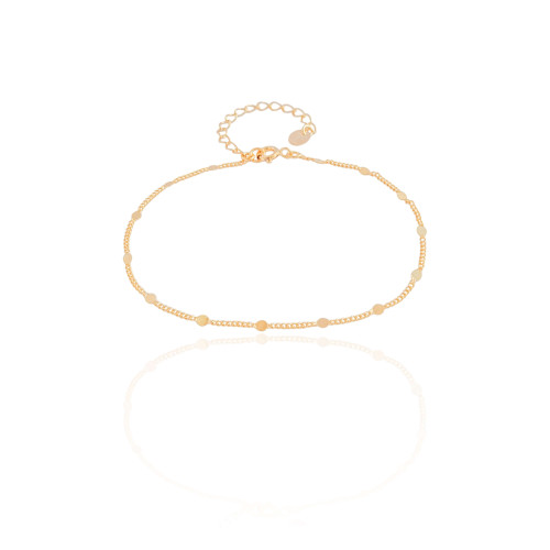 Pulseira Grumet Plaquinhas Banhado a Ouro 18K
