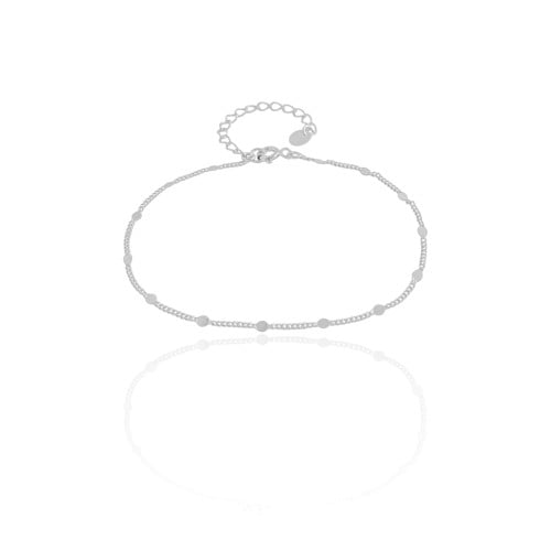 Pulseira Grumet Plaquinhas Ródio Branco