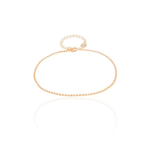 Pulseira Bolinhas Achatadas Banhado a Ouro 18K