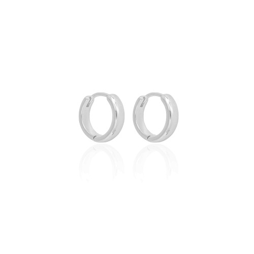 Brinco Argola Lisa 1.3 cm Ródio Branco