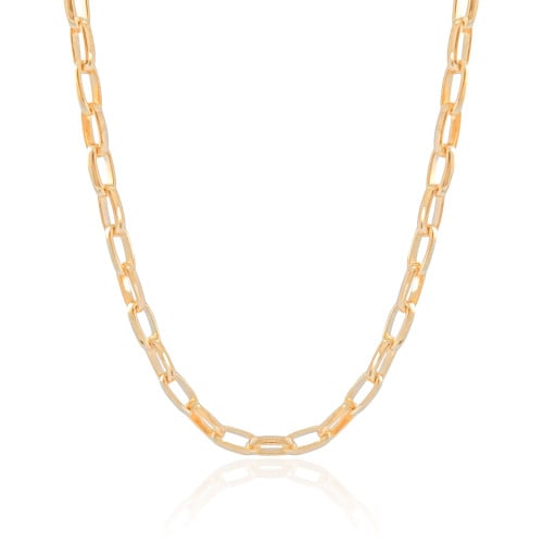 Choker Elos Ovais Lisos Banhado a Ouro 18K