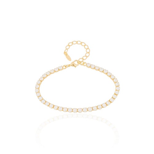 Pulseira Riviera Cristal Banhado a Ouro 18K
