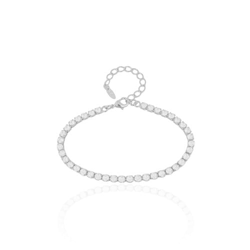 Pulseira Riviera Cristal Ródio Branco