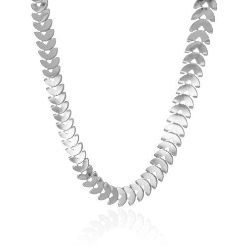 Choker Escamas 12 mm Ródio Branco