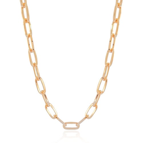 Gargantilha Elos Ovais 8 mm Banhado a Ouro 18K - 45 cm