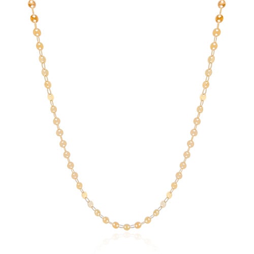 Gargantilha Plaquinhas Redondas 4 mm Banhado a Ouro 18K