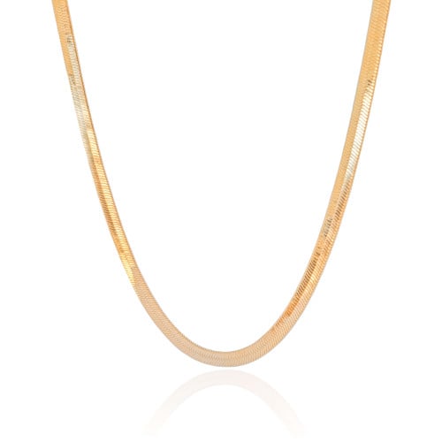 Choker Malha Fita 5 mm Banhado a Ouro 18K