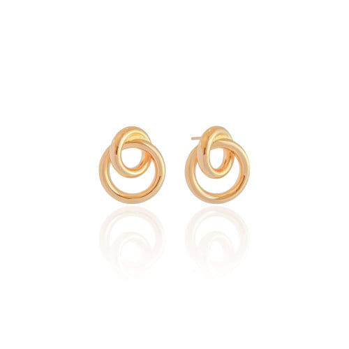 Brinco Entrelaçado Tubo Banhado a Ouro 18K