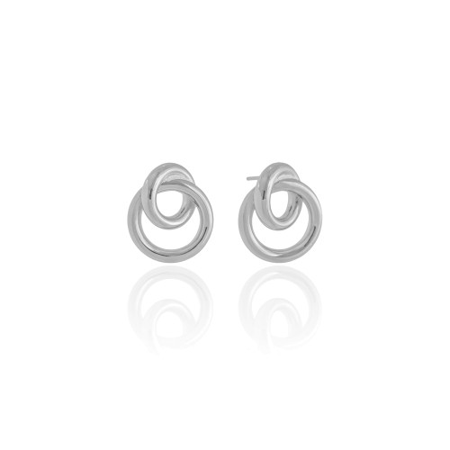 Brinco Entrelaçado Tubo Ródio Branco
