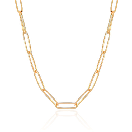 Choker Elos Ovais Banhado a Ouro 18K
