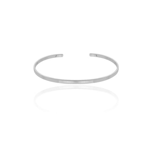 Bracelete Liso Ródio Branco