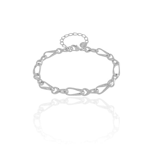 Pulseira Elos Torcidos 4 mm Ródio Branco