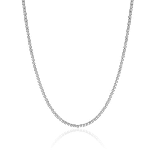 Choker Riviera Cristal 2 mm Ródio Branco