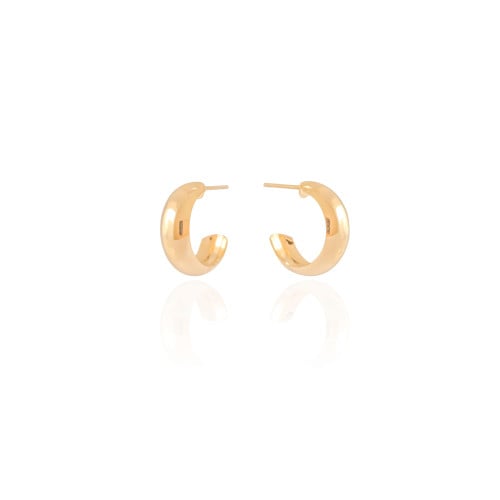 Argola Lisa Abaulada 1.6 cm Banhado a Ouro 18K