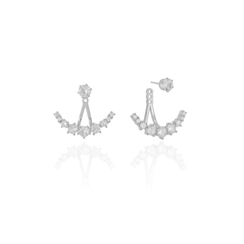Ear Jacket Pontos de Luz Cristal Ródio Branco