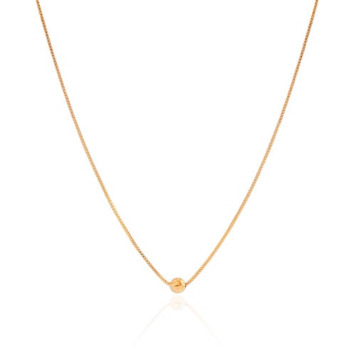 Choker Veneziana Bola Lisa 5 mm Banhado a Ouro 18K