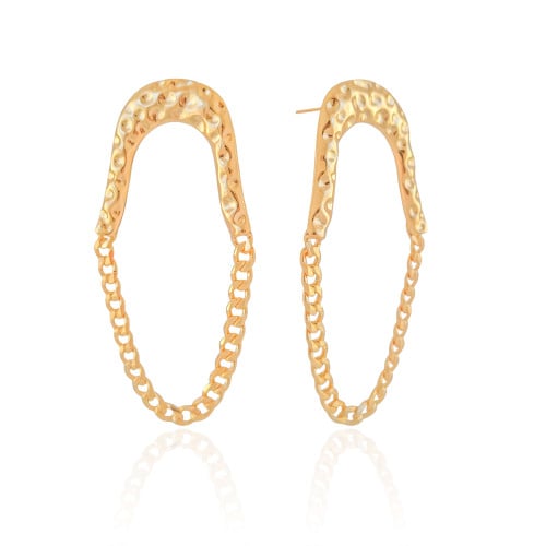 Brinco Orgânico Grumet Banhado a Ouro 18K