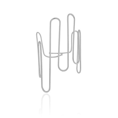 Bracelete Fio Ondas Ródio Branco