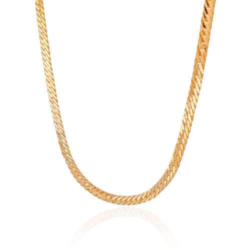 Choker Malha Cubana 6.5 mm Banhado a Ouro 18K