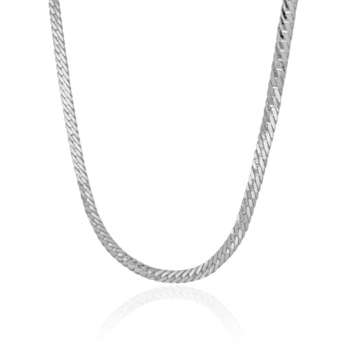 Choker Malha Cubana 6.5 mm Ródio Branco