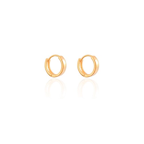Brinco Argola Click Lisa 1.3 cm Banhado a Ouro 18K