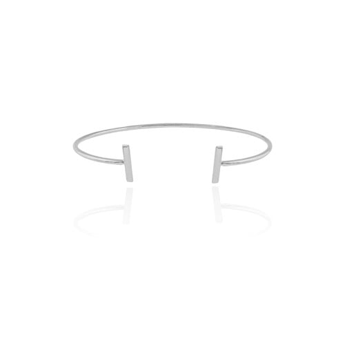 Bracelete Palito Liso Ródio Branco