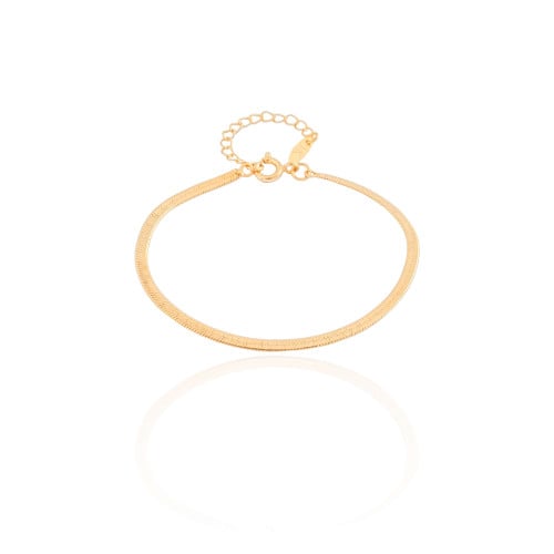 Pulseira Infantil Malha Fita Banhado a Ouro 18K - 13 cm
