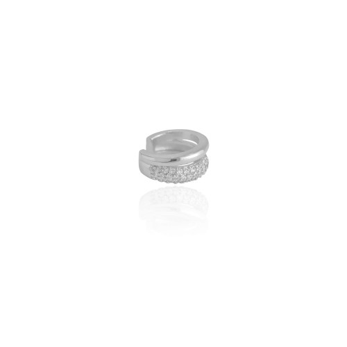 Piercing Dois Filetes Cravejados Cristal Ródio Branco