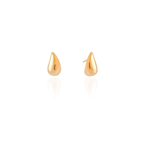 Brinco Gota Lisa 1.5 cm Banhado a Ouro 18K