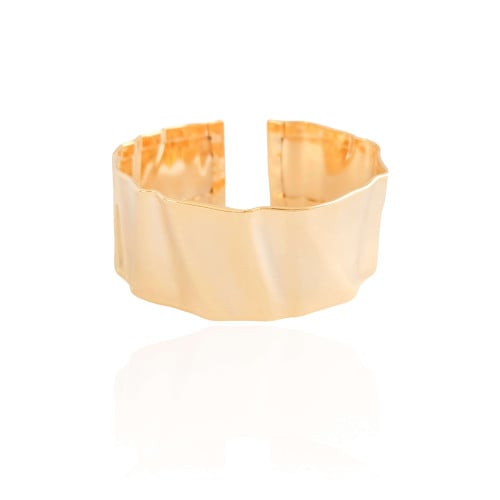 Bracelete Martelado 2.3 cm Banhado a Ouro 18K